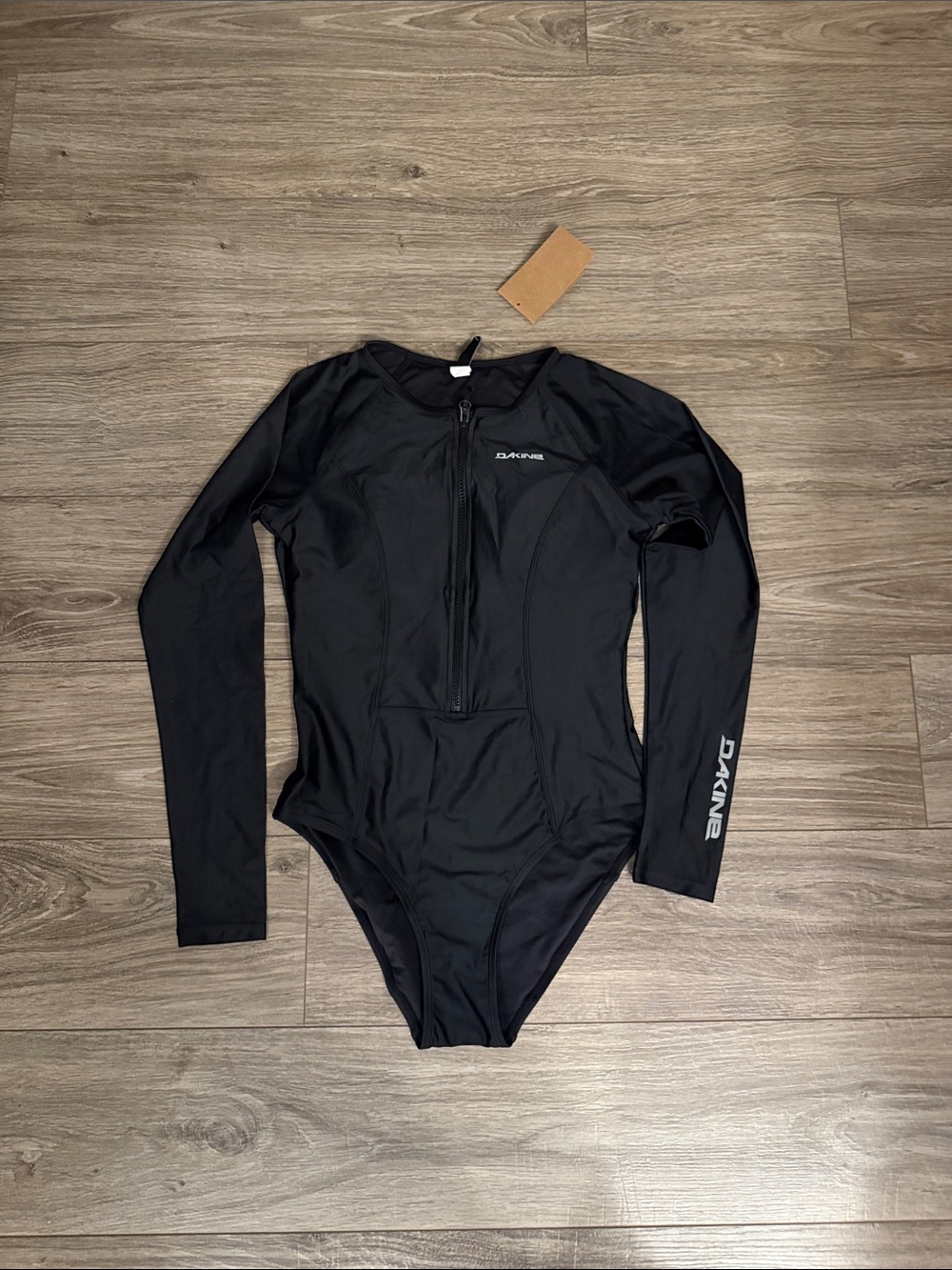 Dakine Black Long-Sleeve Front Zip One-Piece Swimsuit